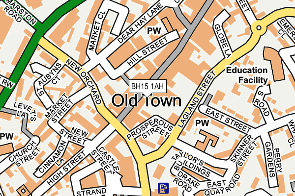 BH15 1AH map - OS OpenMap – Local (Ordnance Survey)