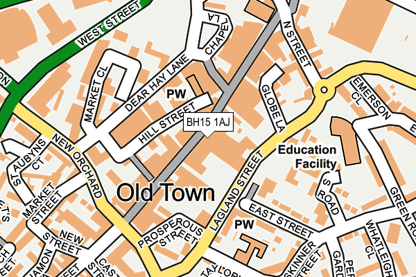 BH15 1AJ map - OS OpenMap – Local (Ordnance Survey)