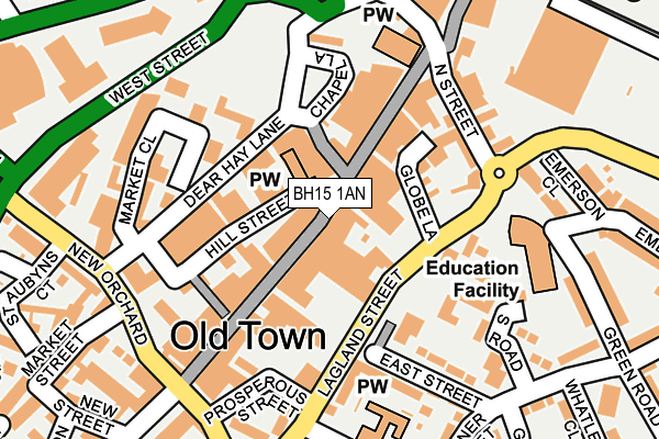 BH15 1AN map - OS OpenMap – Local (Ordnance Survey)