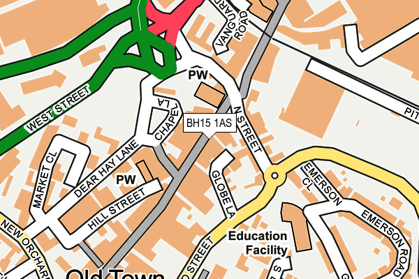 BH15 1AS map - OS OpenMap – Local (Ordnance Survey)