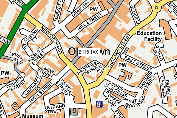 BH15 1AX map - OS OpenMap – Local (Ordnance Survey)