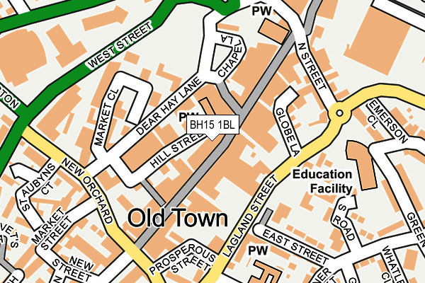BH15 1BL map - OS OpenMap – Local (Ordnance Survey)