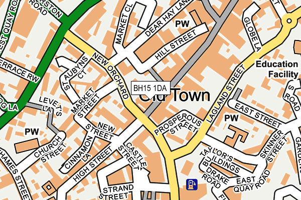 BH15 1DA map - OS OpenMap – Local (Ordnance Survey)