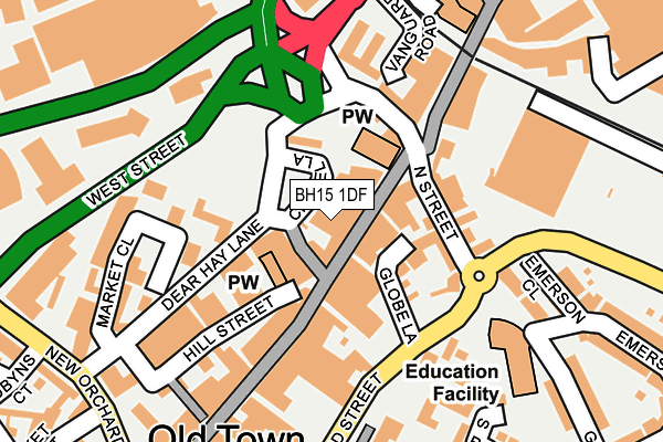 BH15 1DF map - OS OpenMap – Local (Ordnance Survey)