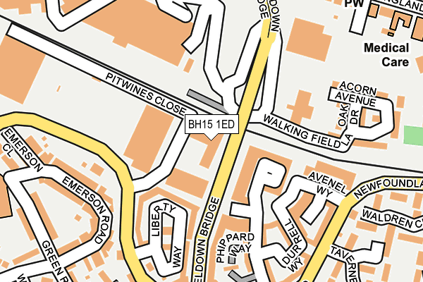 BH15 1ED map - OS OpenMap – Local (Ordnance Survey)