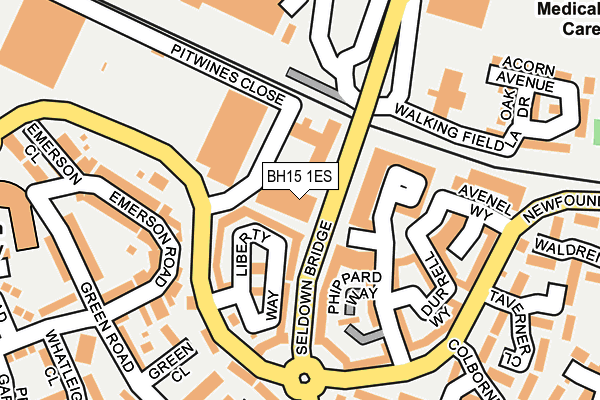 BH15 1ES map - OS OpenMap – Local (Ordnance Survey)