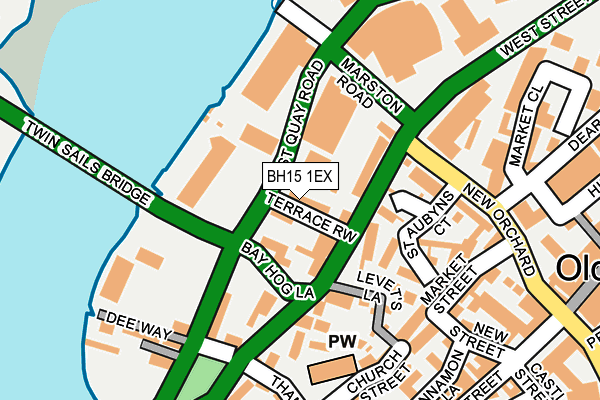 BH15 1EX map - OS OpenMap – Local (Ordnance Survey)