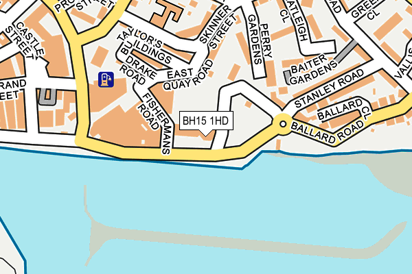 BH15 1HD map - OS OpenMap – Local (Ordnance Survey)