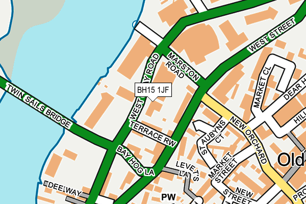 BH15 1JF map - OS OpenMap – Local (Ordnance Survey)