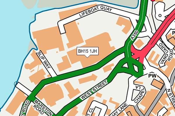 BH15 1JH map - OS OpenMap – Local (Ordnance Survey)