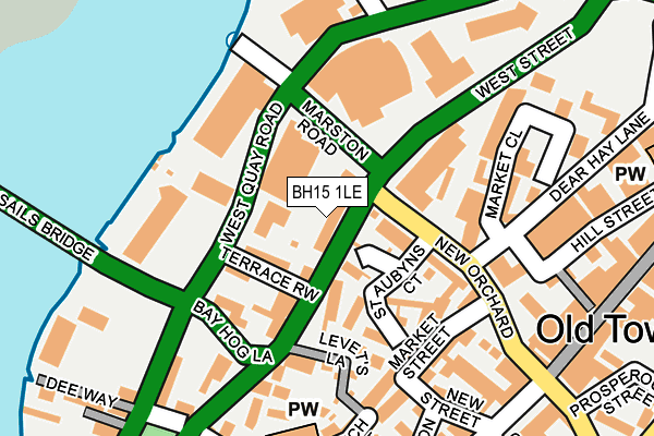 BH15 1LE map - OS OpenMap – Local (Ordnance Survey)