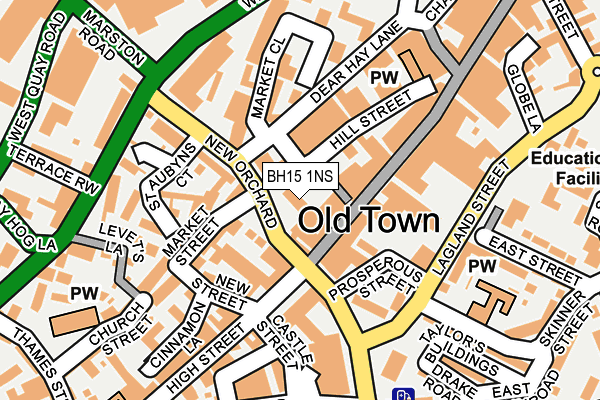 BH15 1NS map - OS OpenMap – Local (Ordnance Survey)