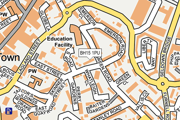 BH15 1PU map - OS OpenMap – Local (Ordnance Survey)