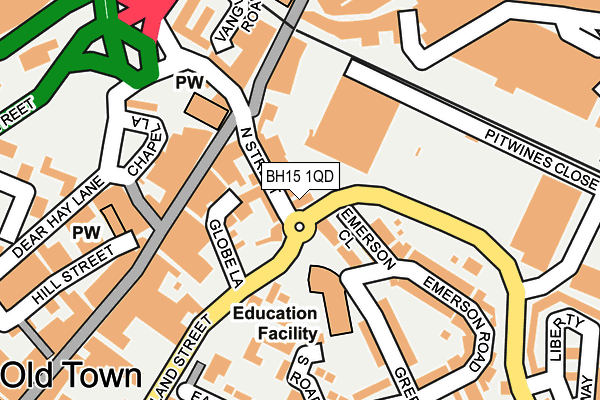 BH15 1QD map - OS OpenMap – Local (Ordnance Survey)