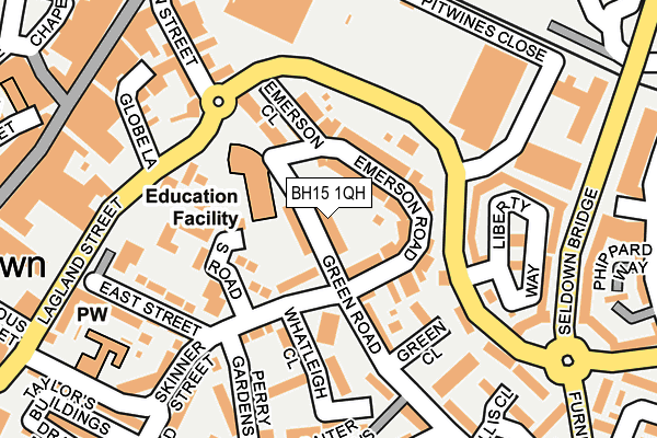 BH15 1QH map - OS OpenMap – Local (Ordnance Survey)