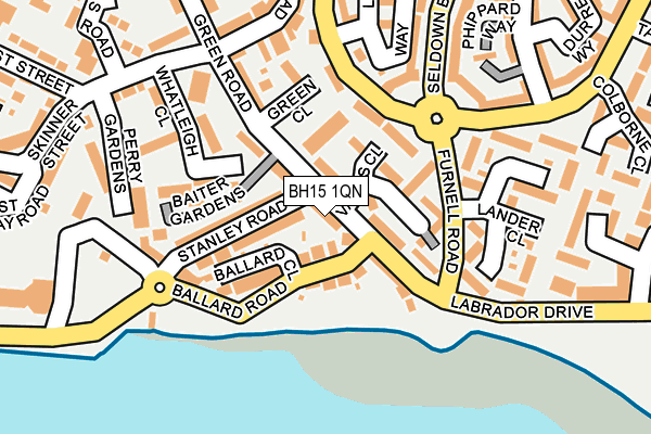 BH15 1QN map - OS OpenMap – Local (Ordnance Survey)