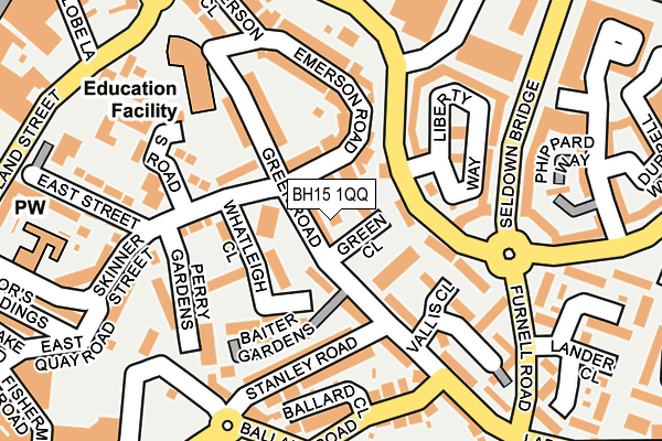 BH15 1QQ map - OS OpenMap – Local (Ordnance Survey)