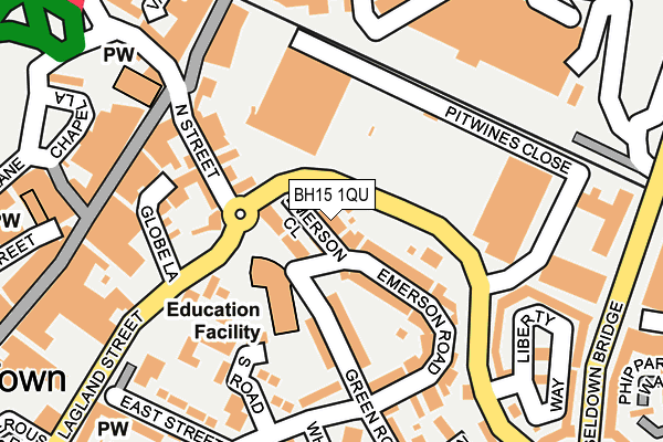 BH15 1QU map - OS OpenMap – Local (Ordnance Survey)