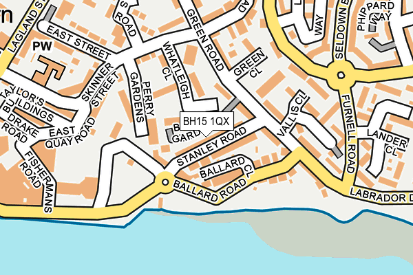 BH15 1QX map - OS OpenMap – Local (Ordnance Survey)
