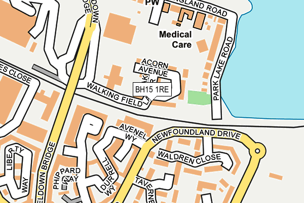 BH15 1RE map - OS OpenMap – Local (Ordnance Survey)