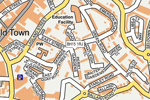 BH15 1RJ map - OS OpenMap – Local (Ordnance Survey)