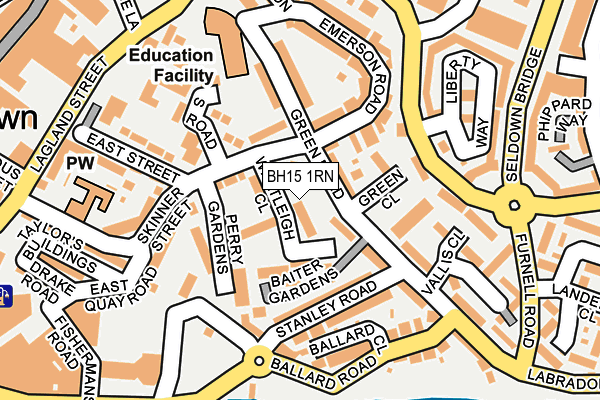 BH15 1RN map - OS OpenMap – Local (Ordnance Survey)