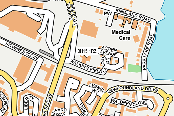 BH15 1RZ map - OS OpenMap – Local (Ordnance Survey)