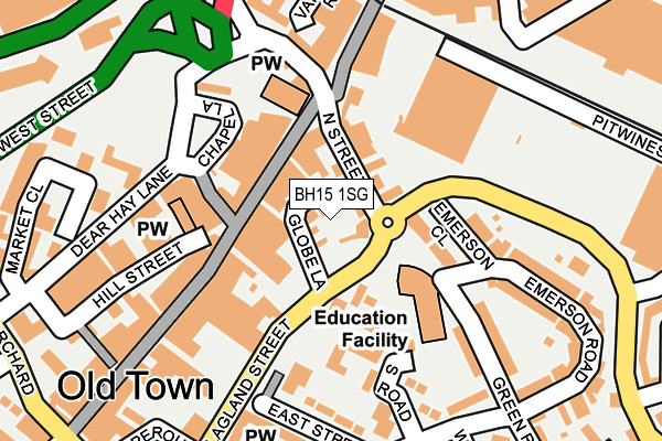 BH15 1SG map - OS OpenMap – Local (Ordnance Survey)