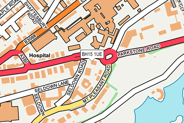 BH15 1UE map - OS OpenMap – Local (Ordnance Survey)