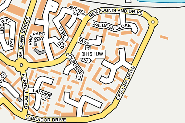 BH15 1UW map - OS OpenMap – Local (Ordnance Survey)