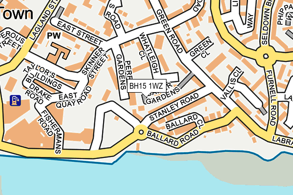 BH15 1WZ map - OS OpenMap – Local (Ordnance Survey)
