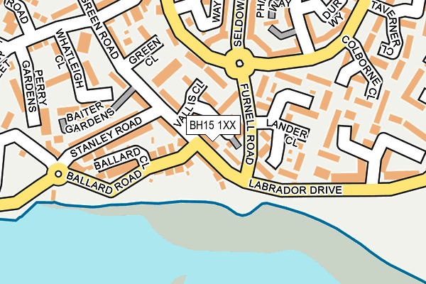 BH15 1XX map - OS OpenMap – Local (Ordnance Survey)