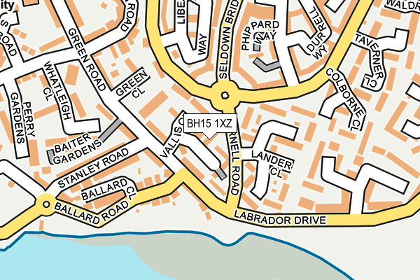 BH15 1XZ map - OS OpenMap – Local (Ordnance Survey)