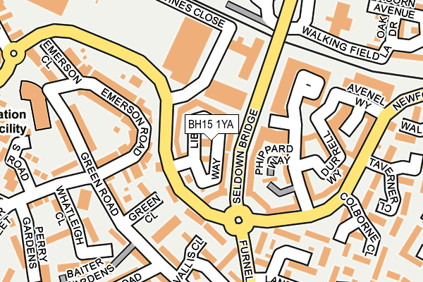 BH15 1YA map - OS OpenMap – Local (Ordnance Survey)