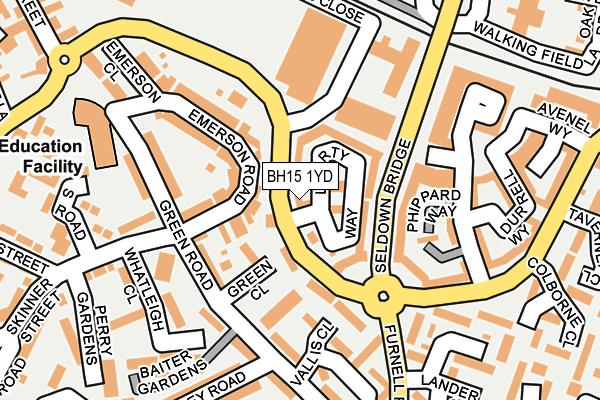 BH15 1YD map - OS OpenMap – Local (Ordnance Survey)
