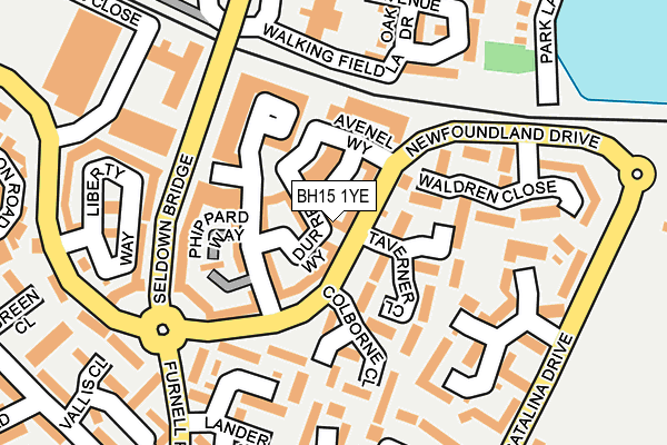 BH15 1YE map - OS OpenMap – Local (Ordnance Survey)