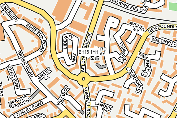 BH15 1YH map - OS OpenMap – Local (Ordnance Survey)