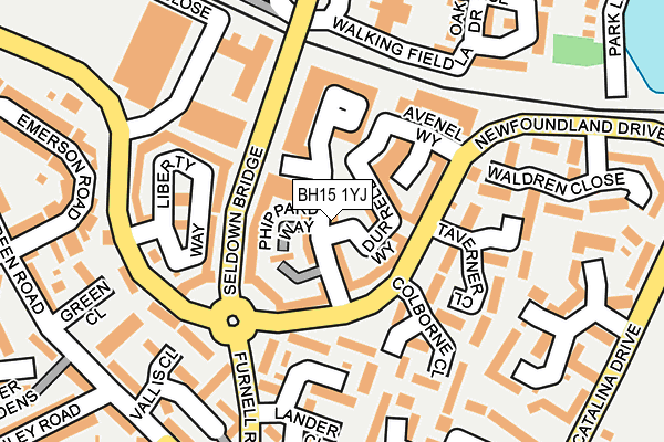 BH15 1YJ map - OS OpenMap – Local (Ordnance Survey)
