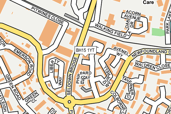 BH15 1YT map - OS OpenMap – Local (Ordnance Survey)