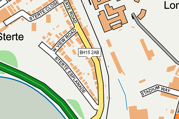 BH15 2AB map - OS OpenMap – Local (Ordnance Survey)