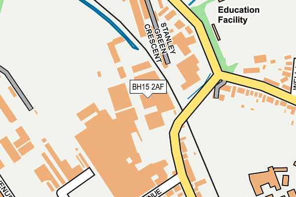 BH15 2AF map - OS OpenMap – Local (Ordnance Survey)