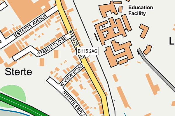 BH15 2AG map - OS OpenMap – Local (Ordnance Survey)