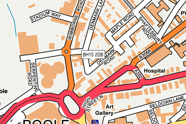 BH15 2DB map - OS OpenMap – Local (Ordnance Survey)