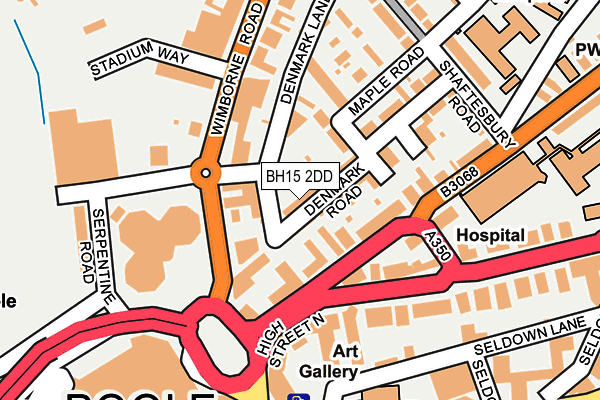 BH15 2DD map - OS OpenMap – Local (Ordnance Survey)
