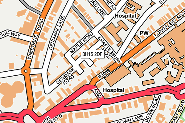 BH15 2DF map - OS OpenMap – Local (Ordnance Survey)