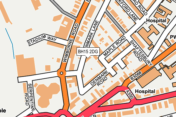 BH15 2DG map - OS OpenMap – Local (Ordnance Survey)