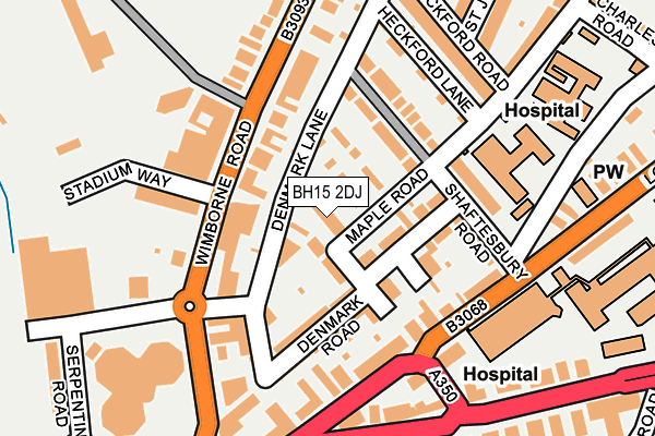 BH15 2DJ map - OS OpenMap – Local (Ordnance Survey)