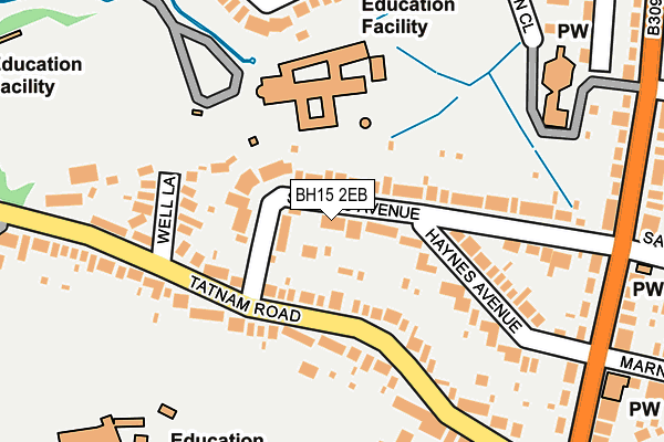 BH15 2EB map - OS OpenMap – Local (Ordnance Survey)