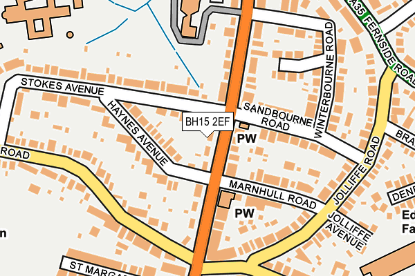 BH15 2EF map - OS OpenMap – Local (Ordnance Survey)