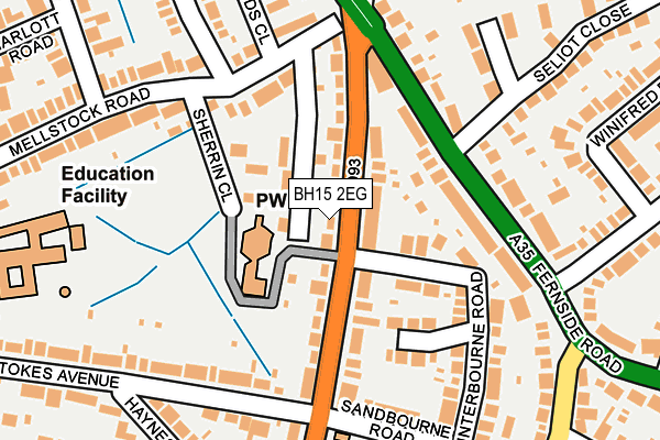 BH15 2EG map - OS OpenMap – Local (Ordnance Survey)
